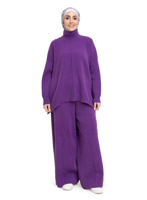 Sparkle Purple Knit Suit - Khotwh